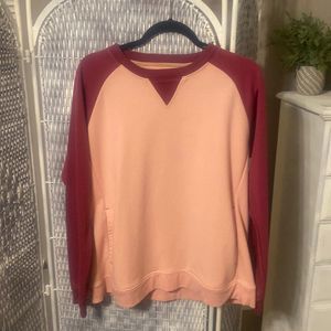 BCG Burgundy and Pink Sweat Shirt with Pockets Size XL
